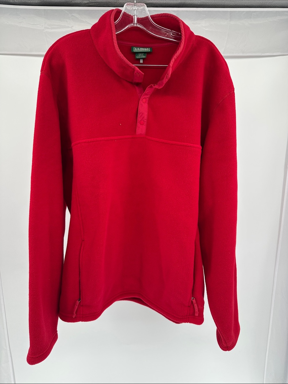 L.L. Bean Men’s Red Fleece 1/4 Snap Pullover